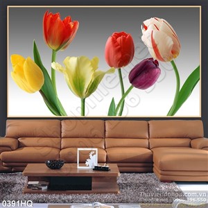 Tranh hoa tulip đẹp trang trí