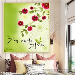 Tranh hoa lá trang trí phòng ngủ đẹp