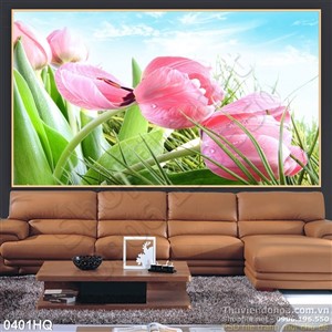 Tranh hoa tulip treo tường đẹp