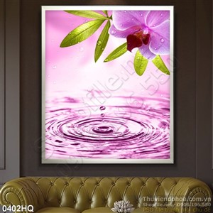 Tranh hoa lan trang trí phòng khách