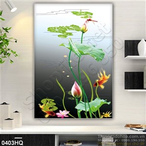 Tranh hoa lá trang trí phòng khách