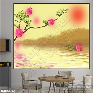 Tranh hoa đào treo tường đẹp