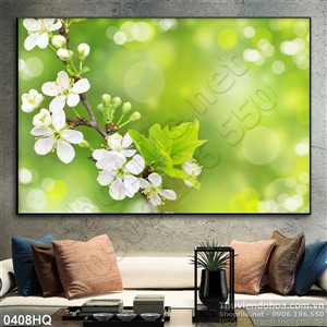 Tranh hoa lá treo tường phòng khách