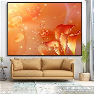 Tranh hoa lá hoa dán tường đẹp