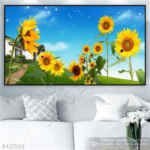 Tranh hoa hướng dương độc đáo đẹp