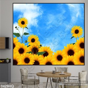 Tranh hoa hướng dương treo tường