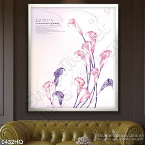 Tranh hoa Vân môn dán tường phòng ngủ