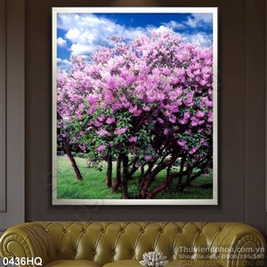 Tranh hoa lá treo tường phòng khách