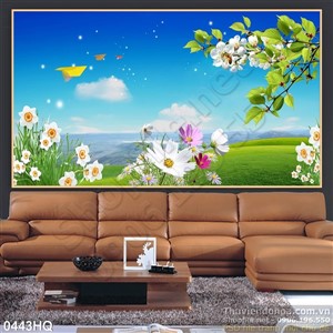 Tranh hoa lá trang trí phòng khách đẹp