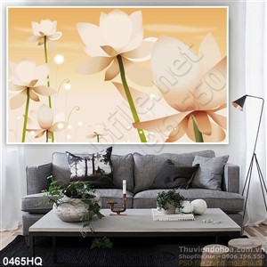 Tranh hoa sen dán tường nghệ thuật