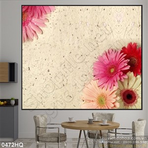 Tranh hoa đồng tiền nghệ thuật đẹp