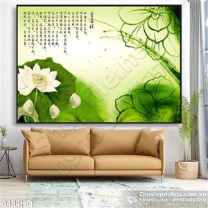 Tranh hoa sen nghệ thuật trang trí đẹp
