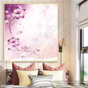 Tranh hoa nền trang trí phòng khách