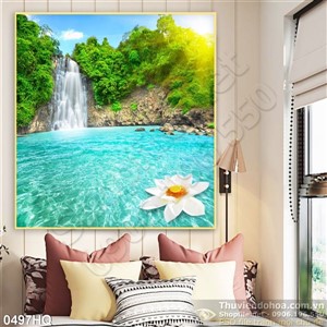 Tranh hoa lá treo tường phòng khách