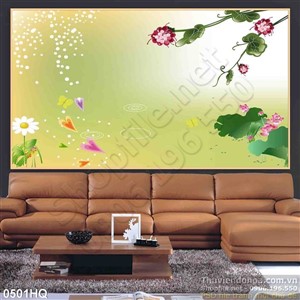 Tranh hoa lá nền trang trí nghệ thuật