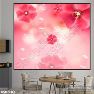 Tranh hoa dán tường nghệ thuật