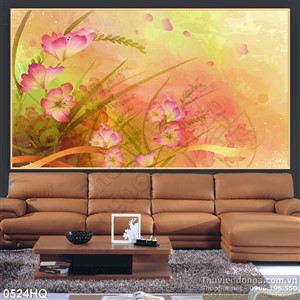 Tranh hoa lá trang trí phòng ngủ đẹp