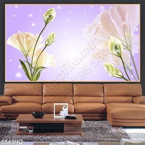 Tranh hoa cát tường trang trí tường phòng ngủ