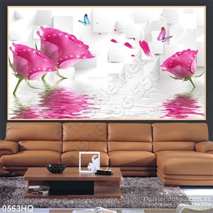 Tranh hoa hồng 3D hiện đại