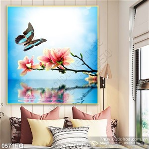 Tranh hoa đào đẹp độc đáo