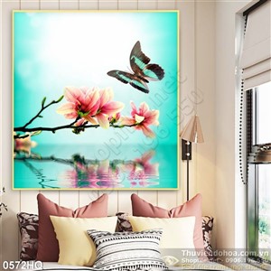 Tranh hoa lá trang trí độc đáo