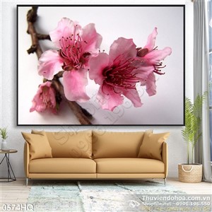 Tranh hoa đào đẹp độc đáo