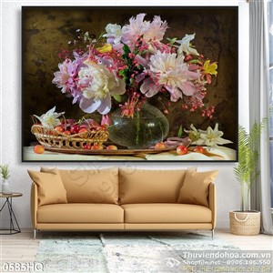 Tranh hoa nghệ thuật treo phòng khách