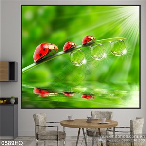 Tranh hoa lá nghệ thuật trang trí phòng khách