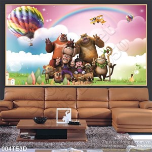 Tranh 3D trẻ em dán tường đẹp
