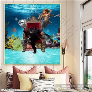 Tranh 3D trẻ em nàng tiên cá
