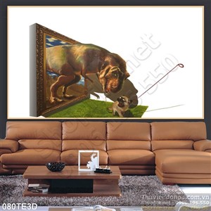 Tranh 3D trẻ em tê giác