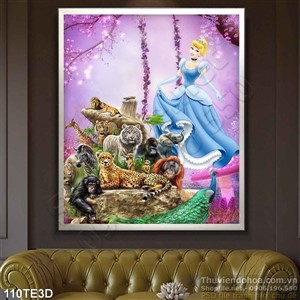 Tranh 3D trẻ em nàng Lọ Lem