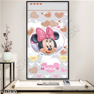 Tranh 3D trẻ em Mickey dán tường