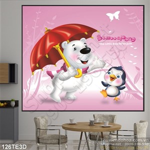 Tranh 3D trẻ em gấu