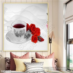 Tranh hoa hồng đẹp treo tường phòng khách