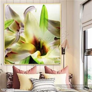 Tranh hoa Ly treo tường phòng ngủ