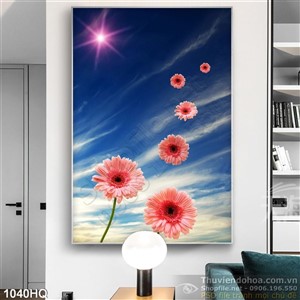 Tranh hoa đồng tiền đẹp trang trí