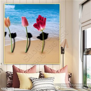 Tranh hoa tulip trang trí đẹp