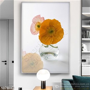 Tranh hoa trang trí phòng ngủ