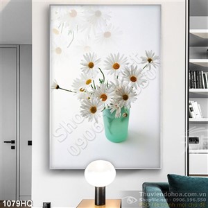 Tranh hoa cúc trang trí dán tường