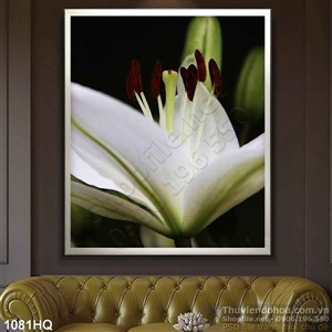 Tranh hoa Ly trang trí phòng khách