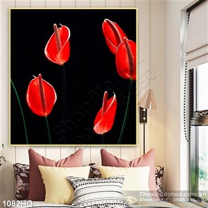 Tranh hoa Hồng môn trang trí phòng ngủ