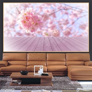 Tranh hoa lá hoa đào đẹp