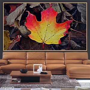 Tranh hoa lá mùa thu trang trí