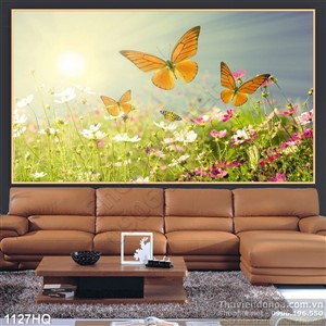 Tranh hoa lá trang trí nền đẹp