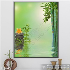 Tranh hoa lá Spa trang trí đẹp