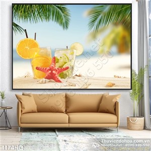 Tranh hoa lá treo tường phòng bếp