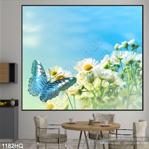 Tranh hoa lá trang trí phòng khách đẹp