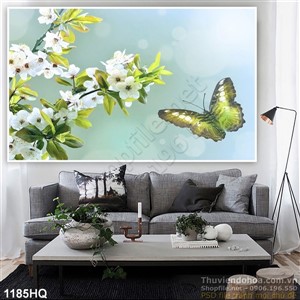 Tranh hoa lá mùa xuân đẹp