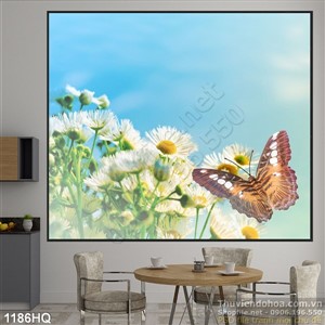 Tranh hoa lá mùa xuân nghệ thuật